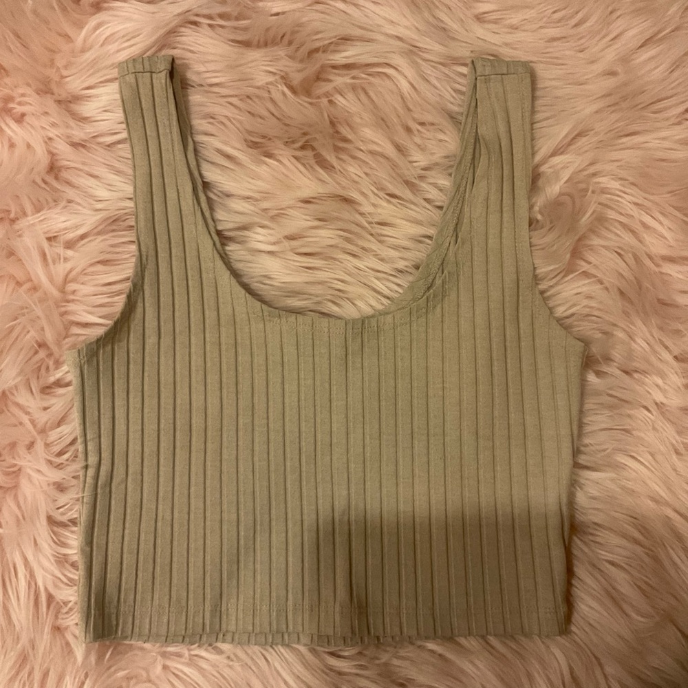 Ribbed Tan Crop Top